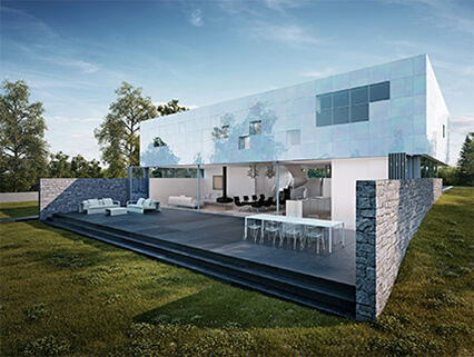 geometric square villa